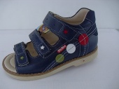 Сандалии летние детские для мальчиков синие натуральная кожа MyMini
