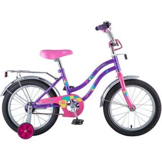 Велосипед NOVATRACK 16", TETRIS, фиолетовый, тормоз нож., крылья и багажник хром.