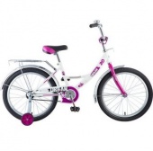 Велосипед NOVATRACK 20", URBAN, белый, тормоз нож., цветн.крылья, багажник хром.,