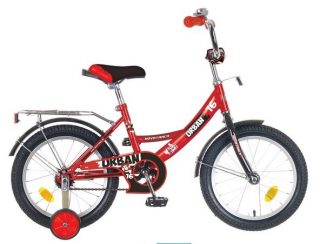 Велосипед NOVATRACK 20", URBAN, красный, тормоз нож., цветн.крылья, багажник хром.,