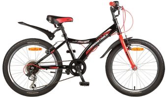 Велосипед NOVATRACK 20" RACER,черный, сталь, 6-скор, Microshift TS50-6/Shimano, V