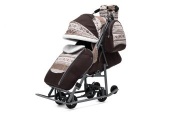 Коляска-санки Pikate Скандинавия (коричневый цвет рамы темно-серый)