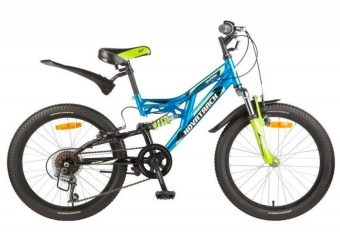 Велосипед NOVATRACK 20" SHARK, синий, сталь, 6-скор, V-brake