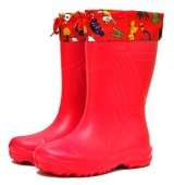Сапоги резиновые Nordman для девочек красные с утепленным вкладышем ЭВА
