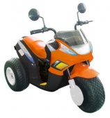 Мотоцикл эл.оранж 103 см., трехкол, Спейс, 2*6 В