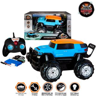 Внедорожник Амфибия 4*4 р/у, 1:10, управление на земле и на воде, надувные колеса, 4 канала, аккум.