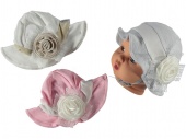 Шапка белая розовая с цветком для девочек летняя Babexi