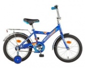 Велосипед NOVATRACK 14" TWIST, синий, тормоз нож, крылья цвет, багажник хром.
