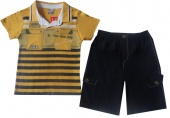 Шорты для мальчиков желтые Babexi с футболкой