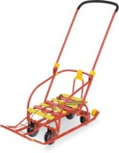 Санки Nikki 3 с механизмом выдвижных колесных шасси, красный