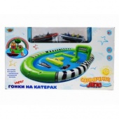 Игр.набор Забавные гонки, катер р/у 2шт., эл.пит.не вх.в комплект, аксесс., коробка