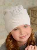 Шапка детская для девочек осенняя белая VIP person Миалт