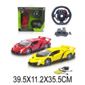 Машина р/у, 4 канала, свет, пульт упр.руль с педалями, педали, аккум., эл.пит.не вх.в комплект, в ассортименте