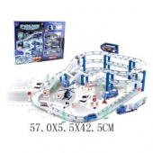 Автотрек эл., Полиция, машина металл 9шт., вертолет 1шт., детелей 72шт., аксессуары, эл.пит.не вх.в комплект