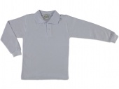 Футболка поло детская белая с длинным рукавом для мальчиков Babexi
