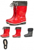 Сапоги резиновые красные с меховым вкладышем Nordman