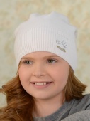 Шапка детская для девочек весна осень белая модный тренд Миалт