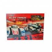 ДЕФЕКТ УПАКОВКИ Автотрек д/у, звук, машина 1:43-2шт., аксессуары, эл.пит.не вх.в комплект