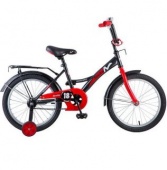 Велосипед NOVATRACK 18", STRIKE, черный-красный, тормоз нож., крылья и багажник черные.