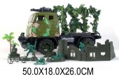 Грузовик военн, 1:12, р/у, солдатики, аксессуары, аккум. Элементы питания для пульта не входят в комплект