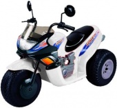 Мотоцикл эл. бел. 103 см., трехкол, Спейс, 2*6 В