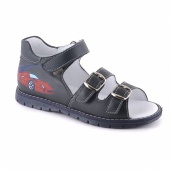 Сандалии детские для мальчиков темно синие натуральная кожа Скороход