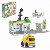 Игр.набор Автозаправочная станция, машина инерц.1шт, 57 деталей, коробка