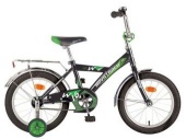 Велосипед NOVATRACK 12" TWIST, черный, тормоз нож, крылья цвет, багажник хром.