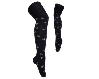 Колготки черные детские снежинки lansa