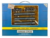 Ж/д Голубая стрела,403 см, паровоз,4 вагона,свет,звук. Элементы питания не входят в комплект.