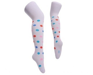 Колготки детские белые горошек lansa