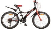 Велосипед NOVATRACK 20" RACER,черный, сталь, 6-скор, Microshift TS50-6/Shimano, V