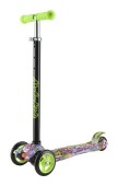 Самокат Moby kids Junior 3.0 с принтом, 120 мм PU, рег. рул. стойка, увелич. платформа, зелен.