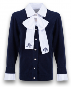 Обманка синяя с длинным рукавом школа 817214 Pinetti