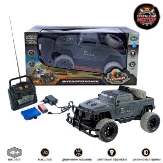 Внедорожник Трофи-рейд р/у, 1:10, надувные колеса,  4 канала, аккум. Эффект заснеженной машины