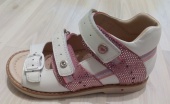 Сандалии белые блеск для девочки Mymini