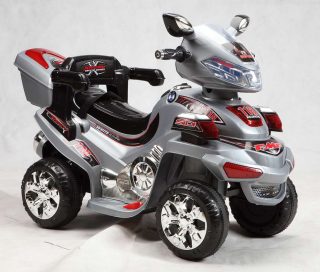 Квадроцикл эл., р/у, серебр., аккум 6V/4.5AH,12W