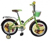 Велосипед 18д Навигатор Маша и Медведь KITE-тип зел/жел с корзиной