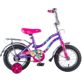 Велосипед NOVATRACK 12",TETRIS,фиолетовый,тормоз нож.,крылья цвет,багажник хромир.