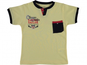 Футболка детская желтая с карманом для мальчиков Babexi