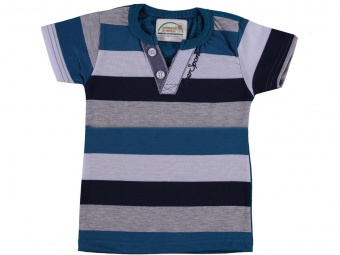 Футболка детская серая в полоску для мальчиков Babexi