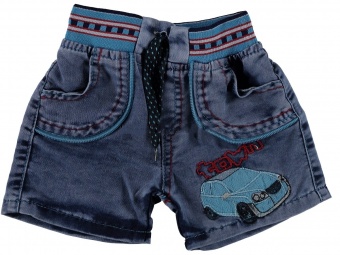 Шорты синие для мальчиков Babexi с голубой машинкой