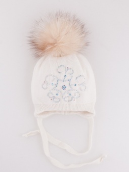 Шапка детская для девочек зимняя белая шахерезада Миалт