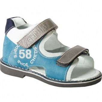Туфли детские летние для мальчика голубые Alldino