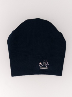 Шапка детская для девочек весна осень темно-синяя модный тренд Миалт