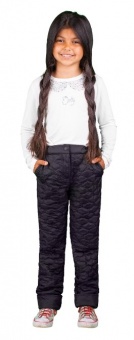 Брюки для девочки черные стеганные Boom