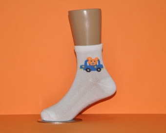 Носки белые детские с машинкой Lansa