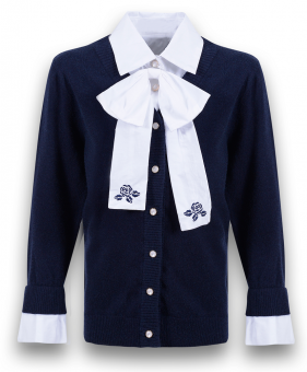 Обманка синяя с длинным рукавом школа 817214 Pinetti