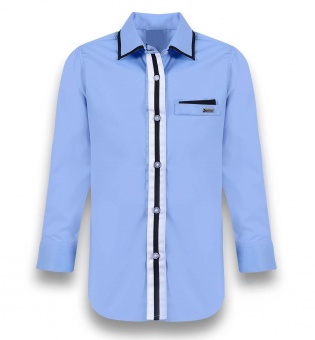 Рубашка голубая с длинным рукавом школа 717038 Pinetti