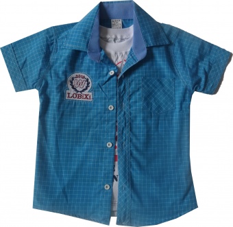 Рубашка голубая и футболка хлопок для мальчиков Babexi